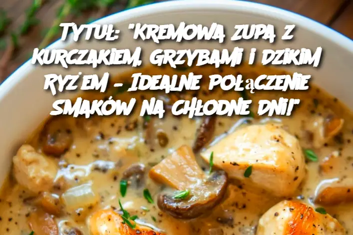 Tytuł: "Kremowa Zupa z Kurczakiem, Grzybami i Dzikim Ryżem – Idealne Połączenie Smaków na Chłodne Dni!"