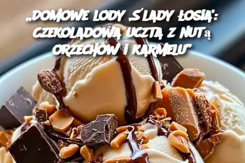 „Domowe lody ‚Ślady łosia’: Czekoladowa uczta z nutą orzechów i karmelu”